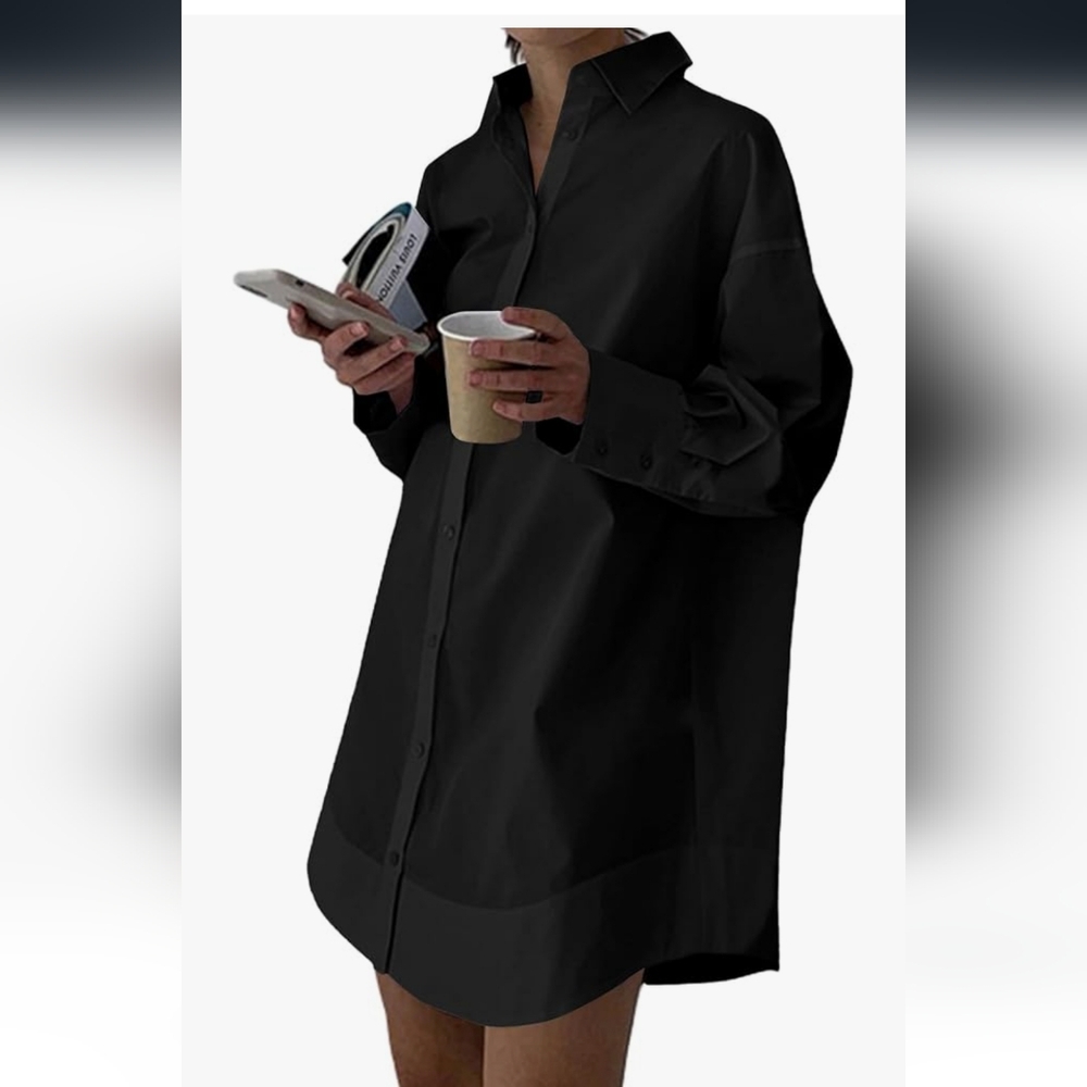Elegant Black Shirt Dress